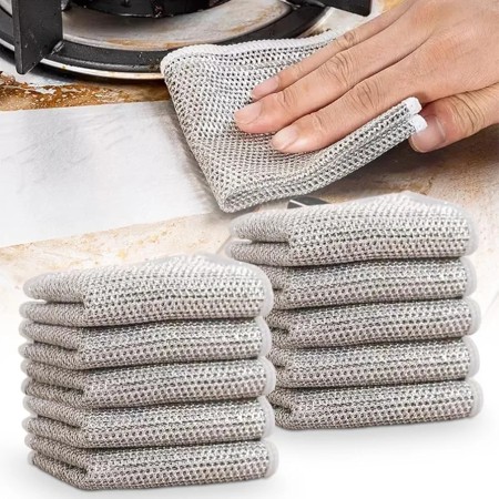 (6 পিস বড় সাইজ)Multifunctional Wire Cleaning Cloths for Kitchen