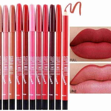 (12 pcs)Super Matte Lip Liner Pencil Set